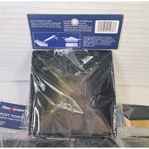Deckorators 4x4 Wood Fence Post Points Lot of 10 Black Finish Caps Deck NEW - Picture 3 of 4